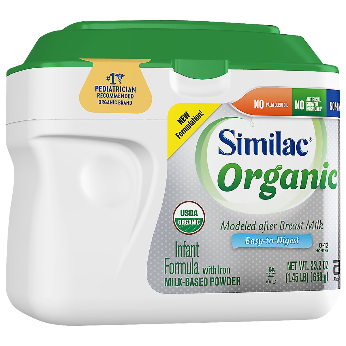 slide 2 of 7, Similac Advance Organic Infant Formula, 1.45 lb