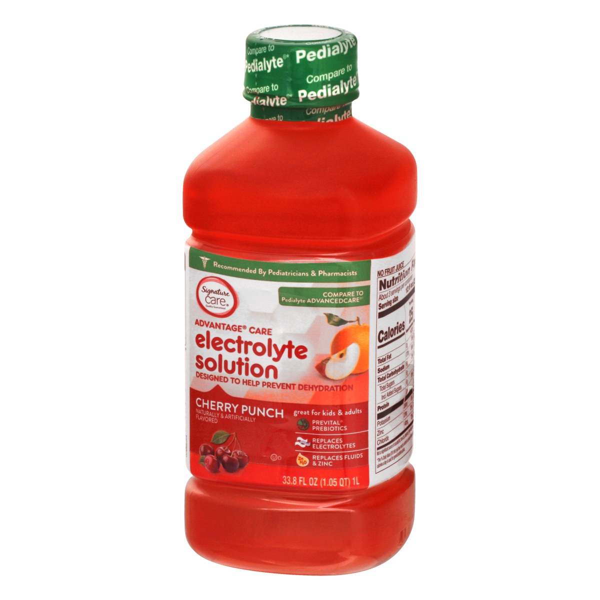 slide 3 of 9, Signature Care Electrolyte Solution For Kids & Adults Cherry Punch, 1 liter