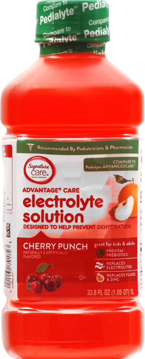 slide 6 of 9, Signature Care Electrolyte Solution For Kids & Adults Cherry Punch, 1 liter