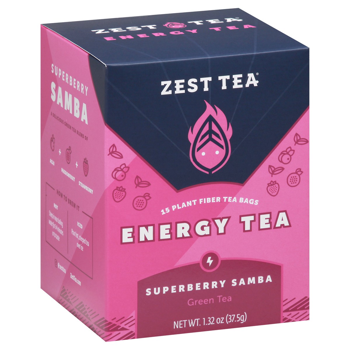 slide 2 of 9, Zest Tea Tea Bags Energy Superberry Samba Green Tea 15 ea, 15 ct