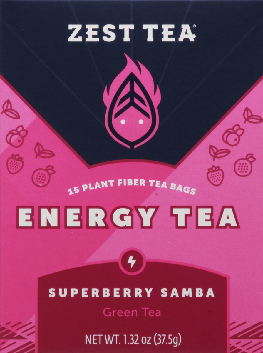 slide 6 of 9, Zest Tea Tea Bags Energy Superberry Samba Green Tea 15 ea, 15 ct
