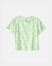 Carters Toddler Girl Floral Top - Green Green 3T