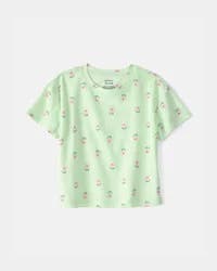 Carters Toddler Girl Floral Top - Green Green 3T
