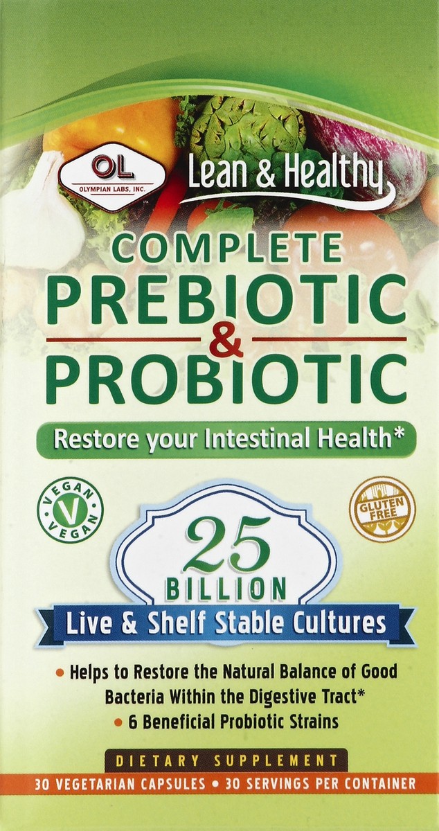 slide 5 of 5, Olympian Labs Prebiotic & Probiotic, Complete, Vegetarian Capsules, 30 ct