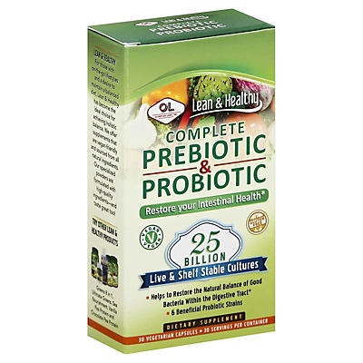 slide 1 of 5, Olympian Labs Prebiotic & Probiotic, Complete, Vegetarian Capsules, 30 ct