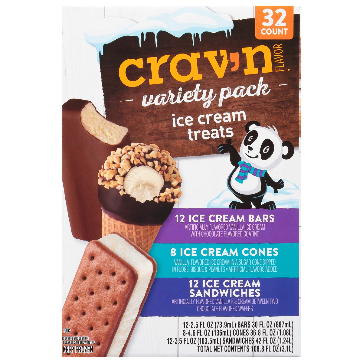 slide 13 of 19, Crav'n Flavor Ice Cream Treats Variety Pack 32 Each, 32 ct
