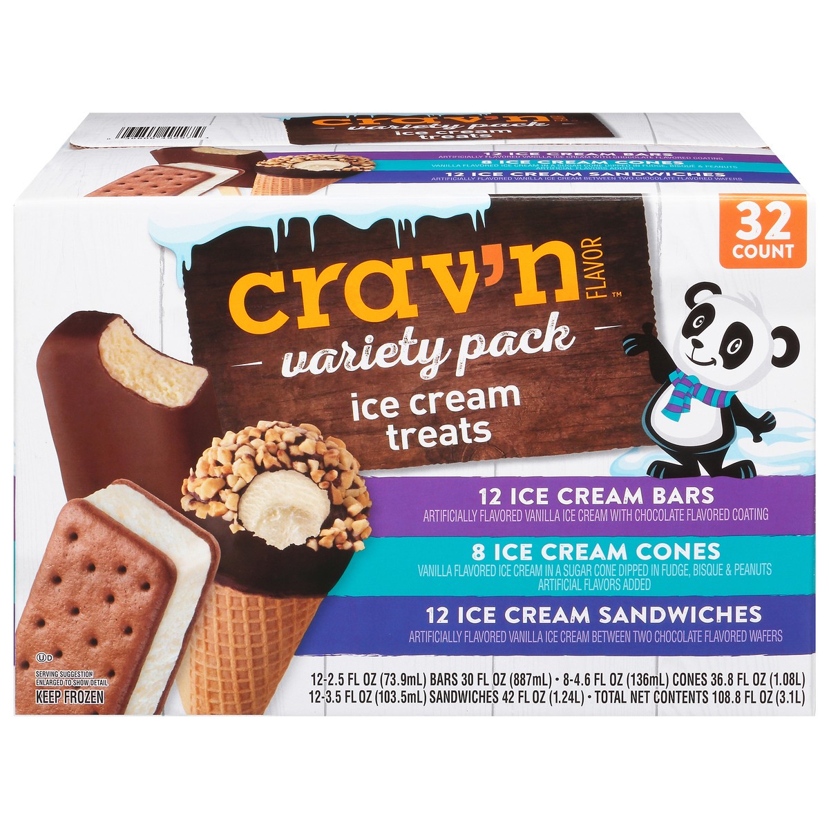 slide 17 of 19, Crav'n Flavor Ice Cream Treats Variety Pack 32 Each, 32 ct