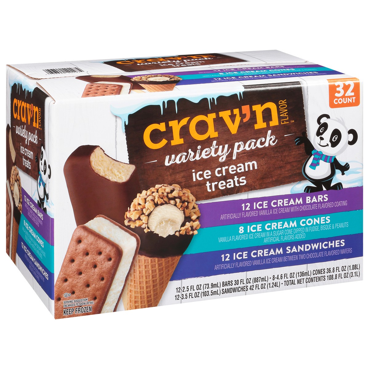 slide 12 of 19, Crav'n Flavor Ice Cream Treats Variety Pack 32 Each, 32 ct