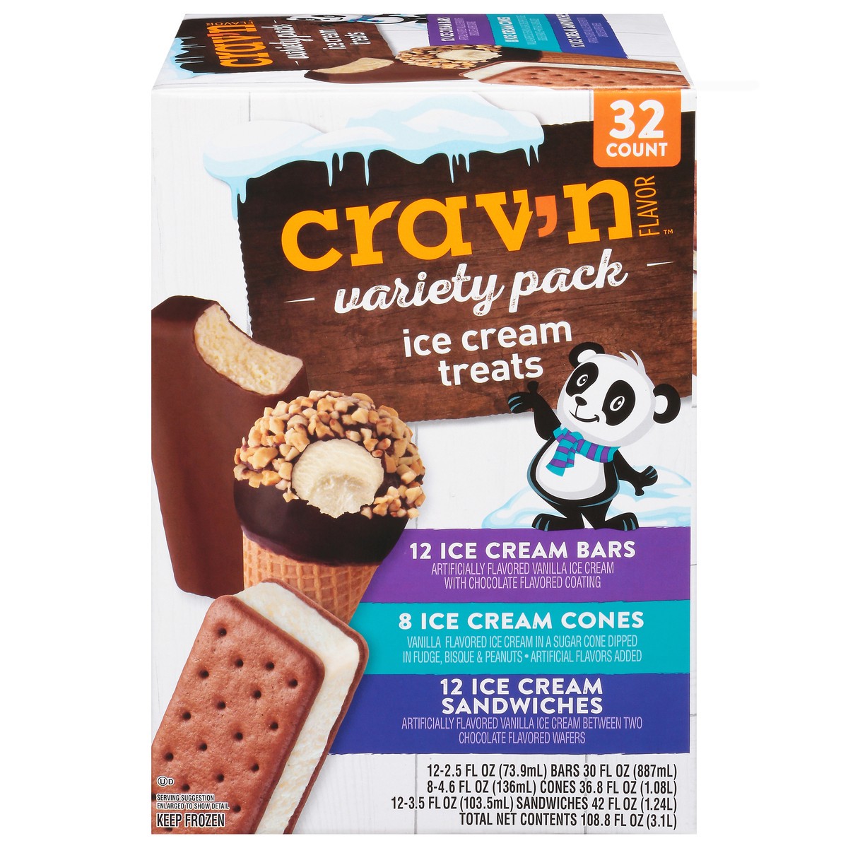 slide 5 of 19, Crav'n Flavor Ice Cream Treats Variety Pack 32 Each, 32 ct