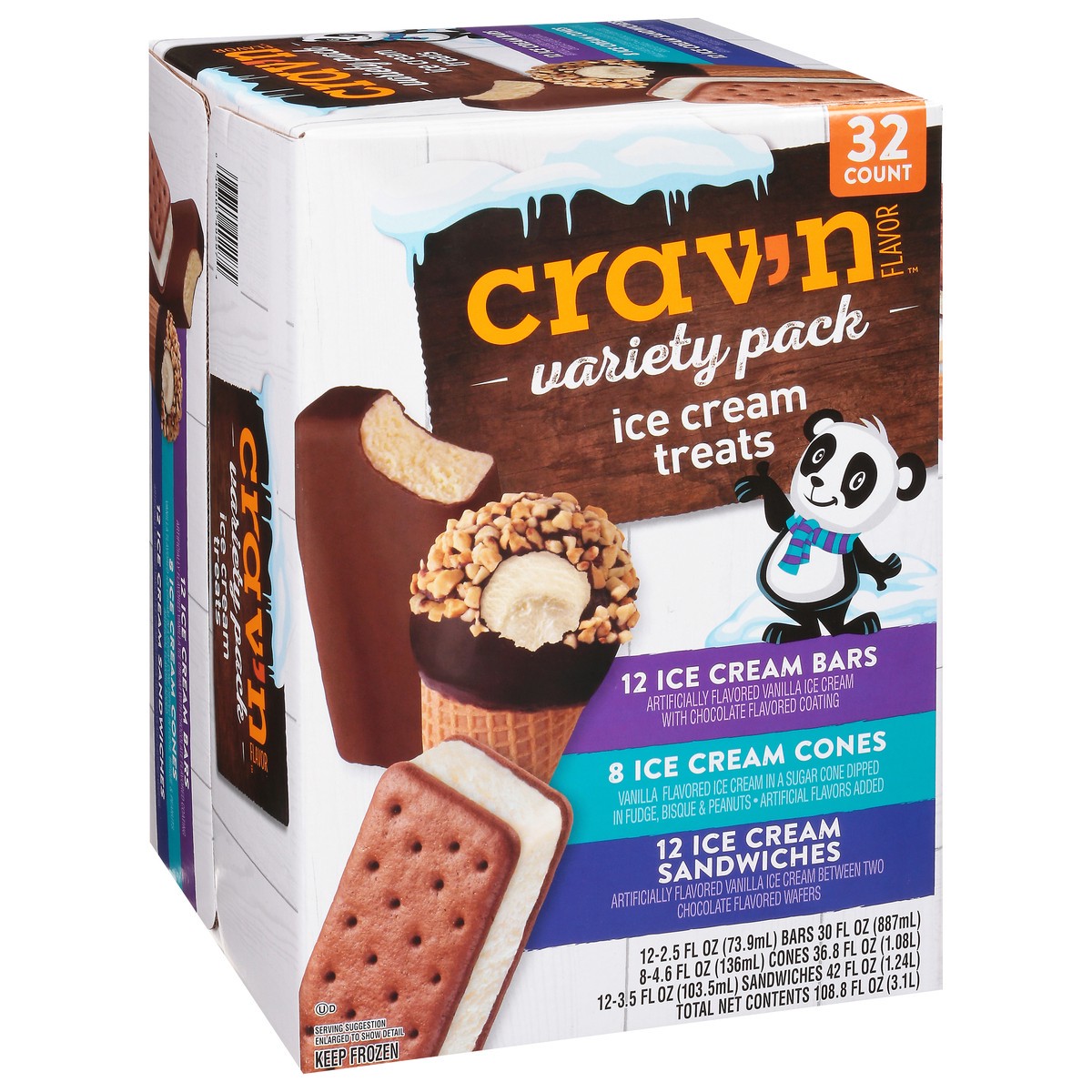 slide 4 of 19, Crav'n Flavor Ice Cream Treats Variety Pack 32 Each, 32 ct