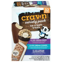 Crav'n Flavor Ice Cream Treats Variety Pack, 32 Each