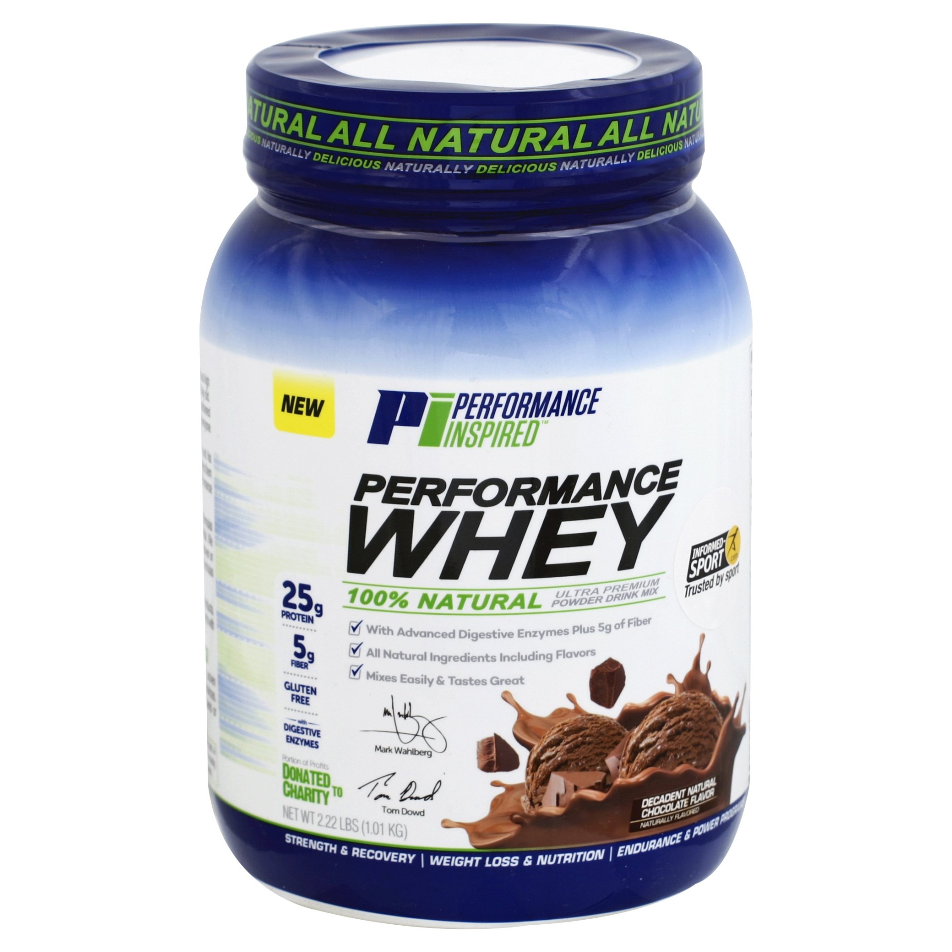 slide 1 of 1, Performance Inspired Nutrition Whey Decadent Natural Chocolate, 35.56 oz