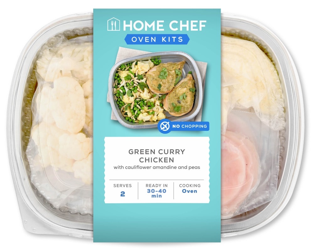 slide 1 of 1, Home Chef Oven Kit Green Curry Chicken With Cauliflower Amandine And Peas, 89 oz