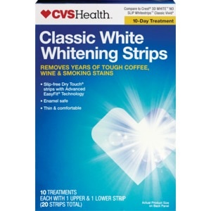slide 1 of 1, CVS Health Classic White Whitening Strips, 20ct, 28 ct