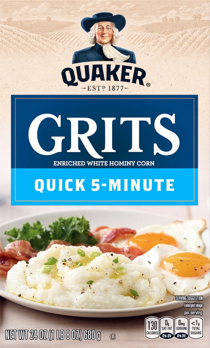 slide 1 of 6, Quaker Grits, 24 oz