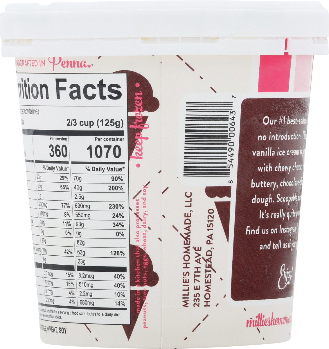 slide 5 of 13, Millie's Cookie Dough Cookie Dough Ice Cream 1 pt, 1 pint