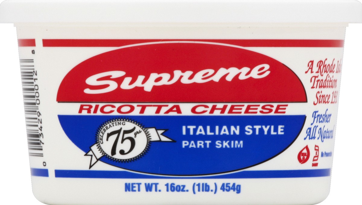 slide 2 of 3, Supreme Dairy Part Skim Ricotta Cheese, 16 ct