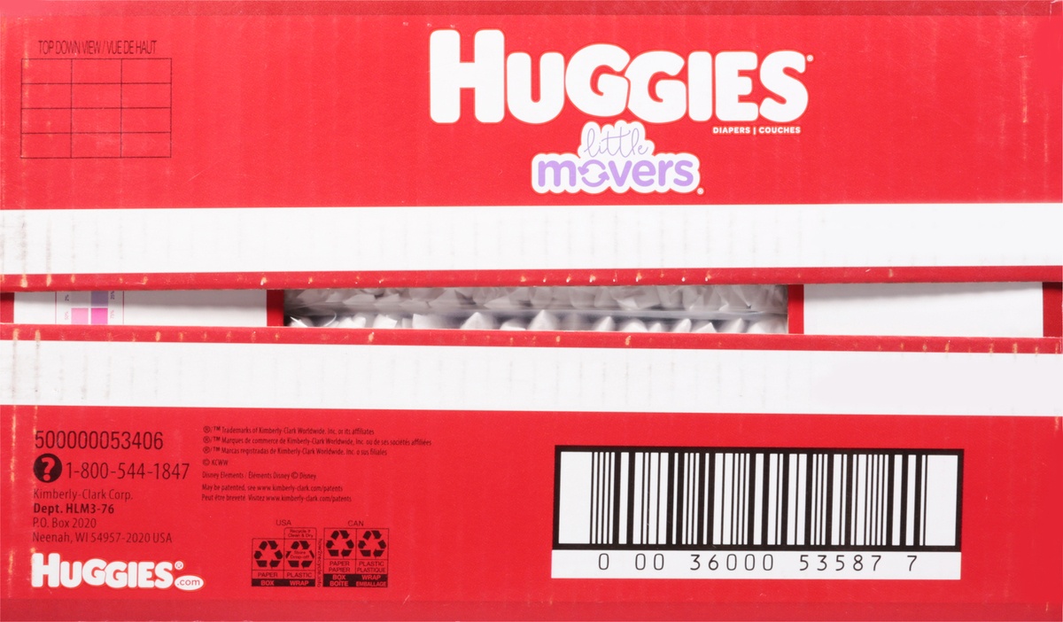 slide 5 of 9, Huggies Little Movers Baby Diapers - Size 3 - 76ct, 76 ct