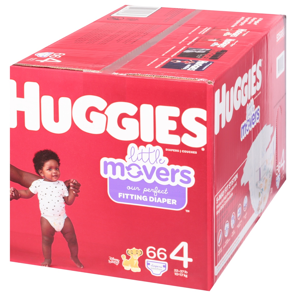 slide 3 of 9, Huggies Little Movers Baby Diapers, Size 4, 66 Ct, 66 ct