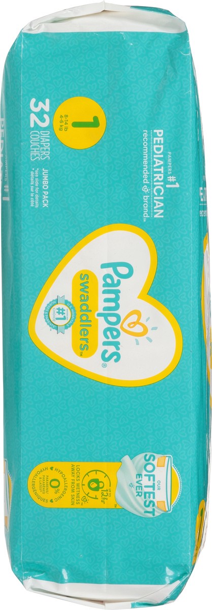 slide 7 of 9, Pampers Swaddlers Newborn Diapers Size 1 32 Count, 32 ct