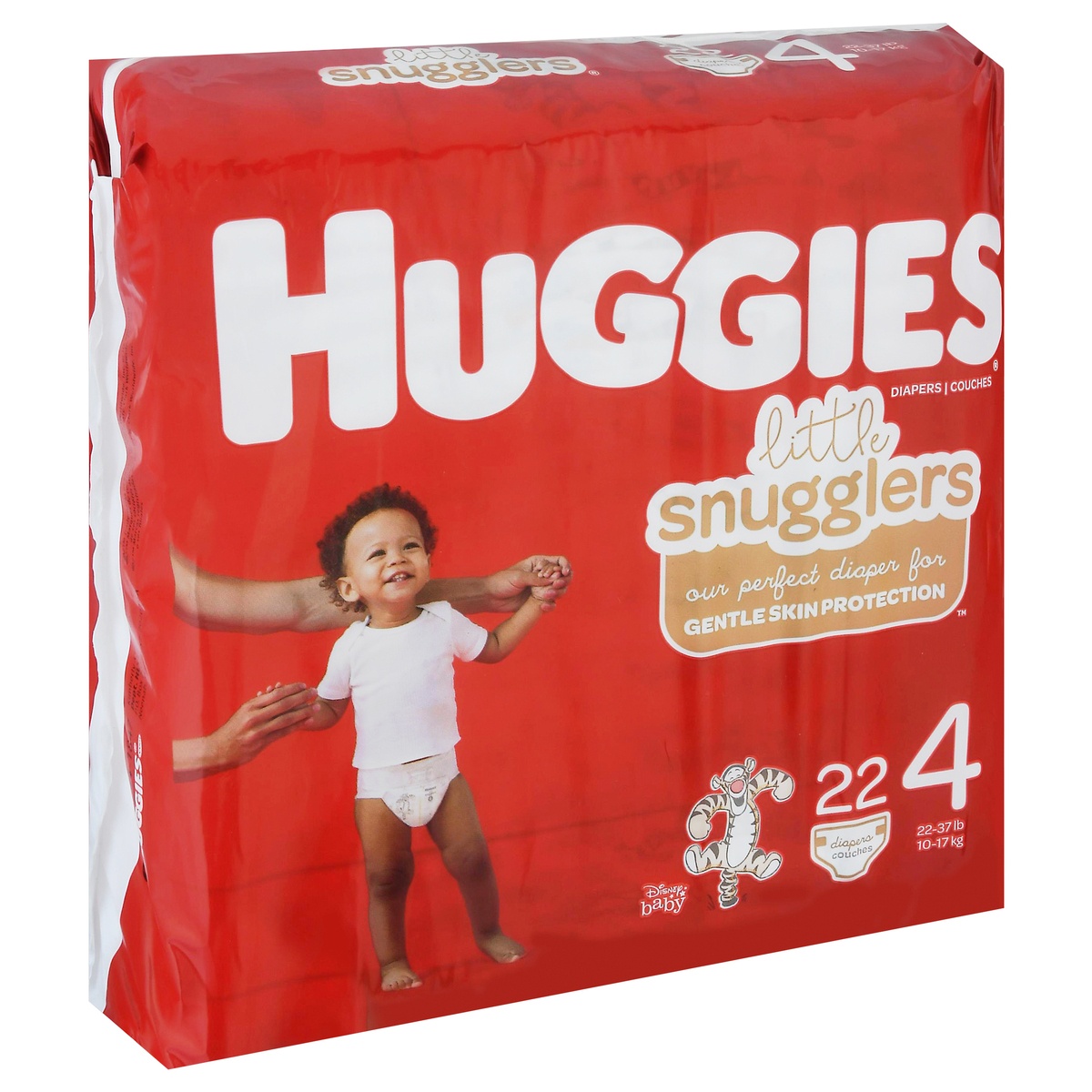 slide 6 of 9, Huggies Little Snugglers Baby Diapers, Size 4 (22-37 lbs), 22 Ct, 22 ct