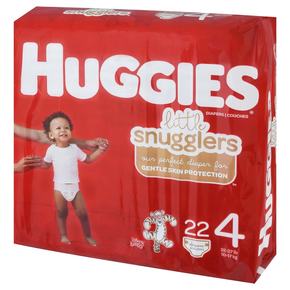 slide 7 of 9, Huggies Little Snugglers Baby Diapers, Size 4 (22-37 lbs), 22 Ct, 22 ct