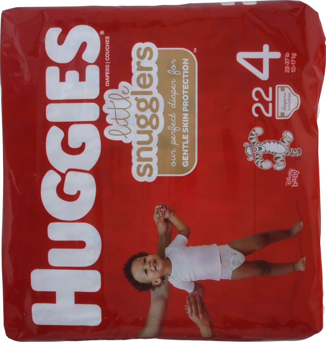 slide 3 of 9, Huggies Little Snugglers Baby Diapers, Size 4 (22-37 lbs), 22 Ct, 22 ct