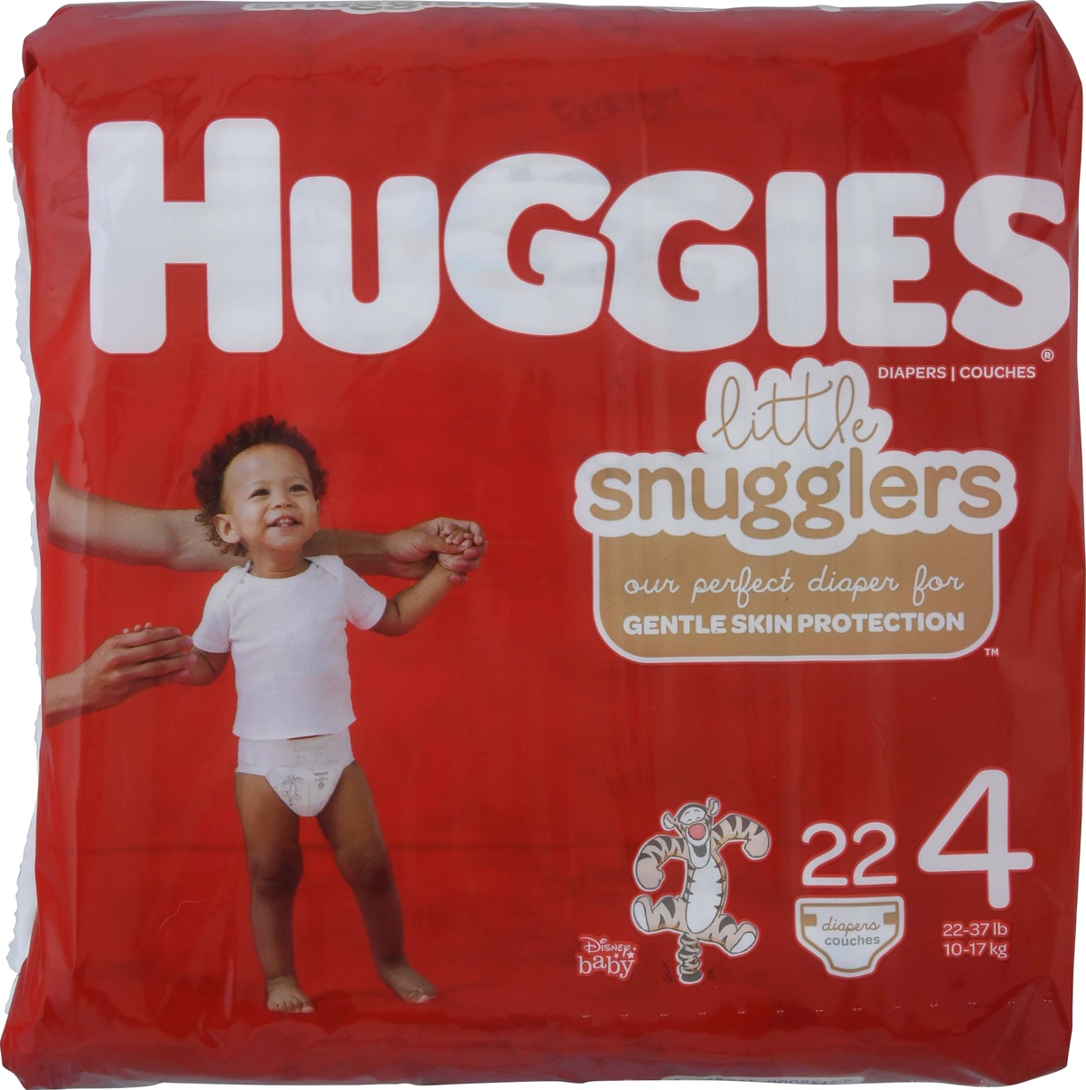 slide 9 of 9, Huggies Little Snugglers Baby Diapers, Size 4 (22-37 lbs), 22 Ct, 22 ct