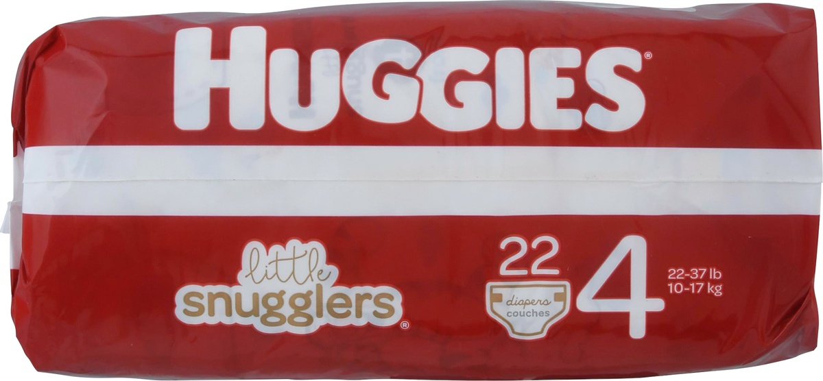 slide 5 of 9, Huggies Little Snugglers Baby Diapers, Size 4 (22-37 lbs), 22 Ct, 22 ct