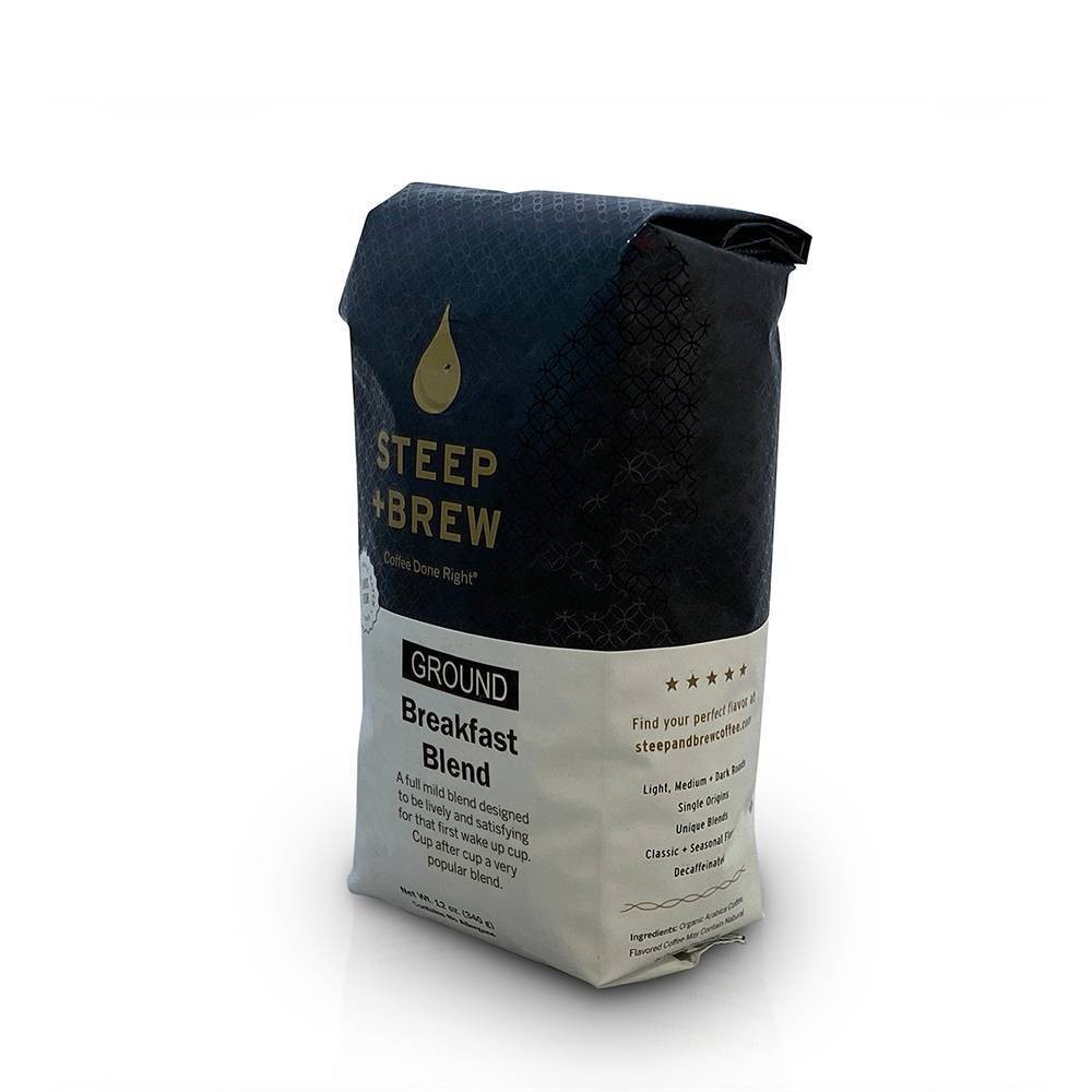 slide 3 of 3, Steep & Brew Steep+Brew Breakfast Blend Ground Light Roast Coffee - 12 oz, 12 oz