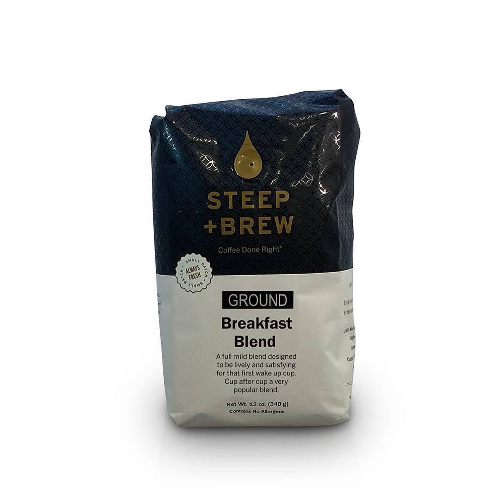 slide 1 of 3, Steep & Brew Steep+Brew Breakfast Blend Ground Light Roast Coffee - 12 oz, 12 oz