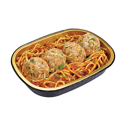 slide 1 of 1, H-E-B Meal Simple Turkey Meatballs Marinara & Linguini, 19.5 oz