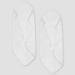 Gerber Baby Cotton 2pk Terry Hooded Towel - White