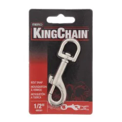 KingChain Nickel-Plated Round-Swivel Bolt Snap - 1 Card