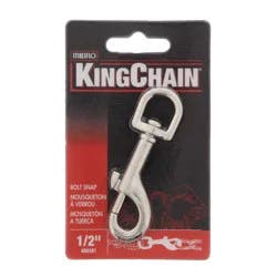KingChain Nickel-Plated Round-Swivel Bolt Snap - 1 Card