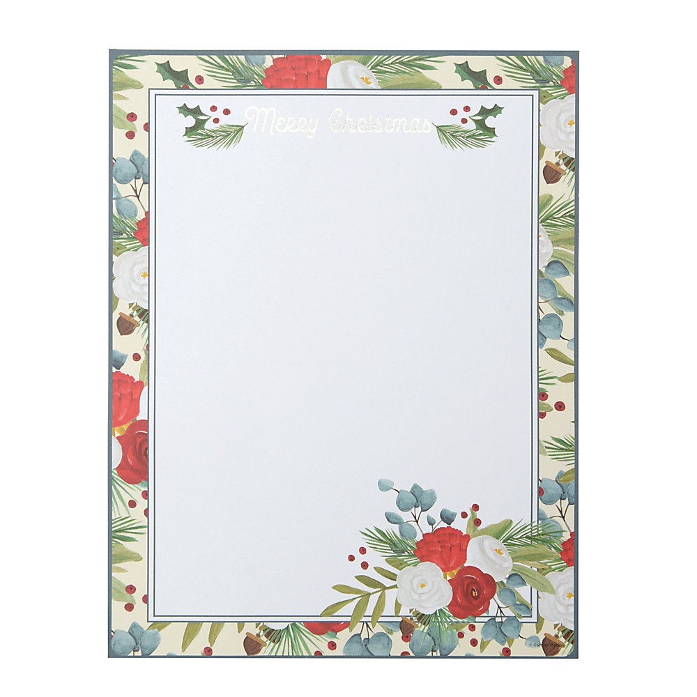 slide 1 of 1, Gartner Studios Holiday Stationery, Letter Paper Size, Floral, 40 Sheets, 40 ct