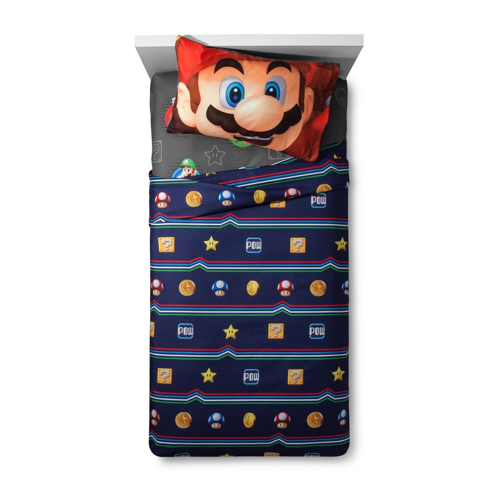 slide 4 of 4, Nintendo Mario Twin Sheet Sets, 1 ct