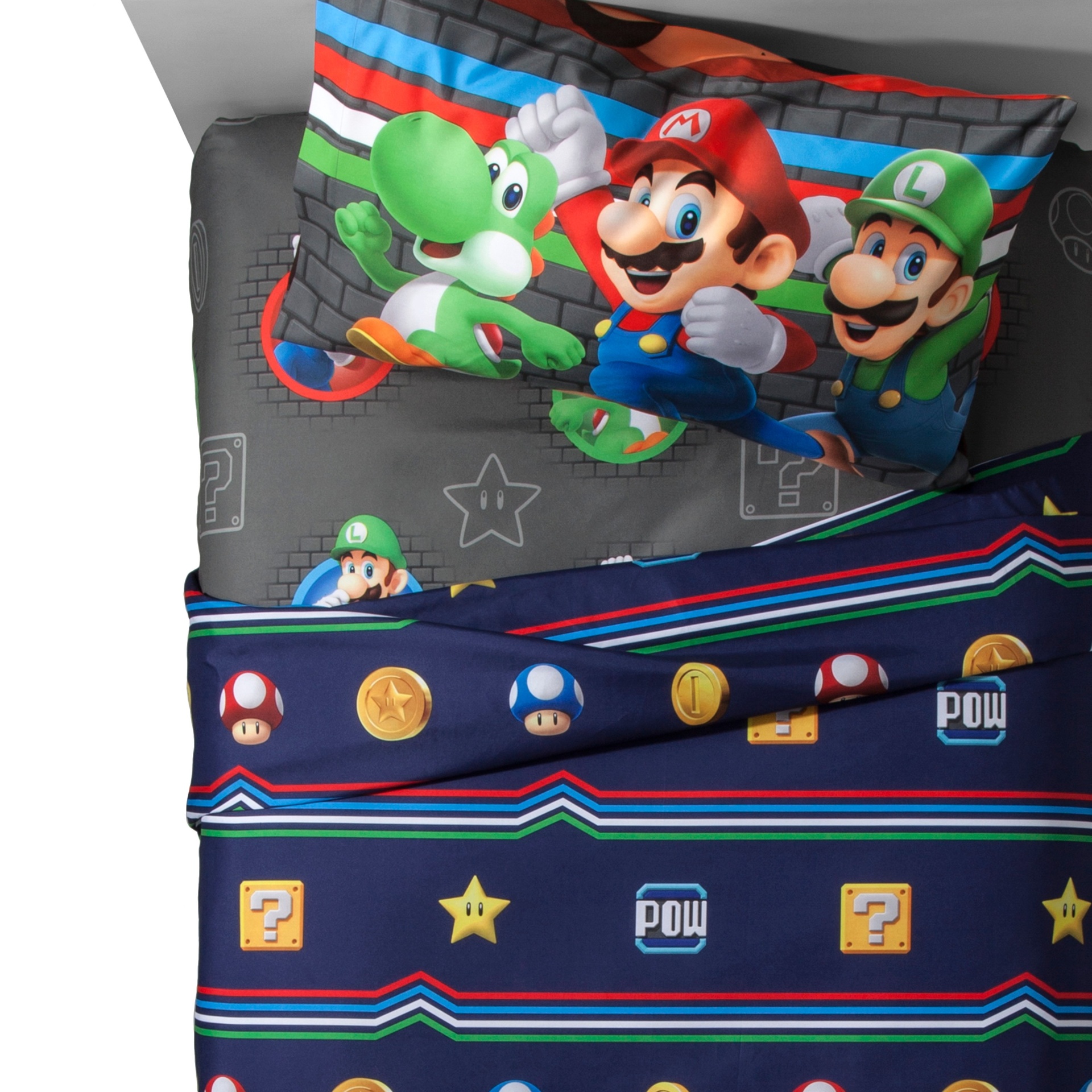 slide 1 of 4, Nintendo Mario Twin Sheet Sets, 1 ct