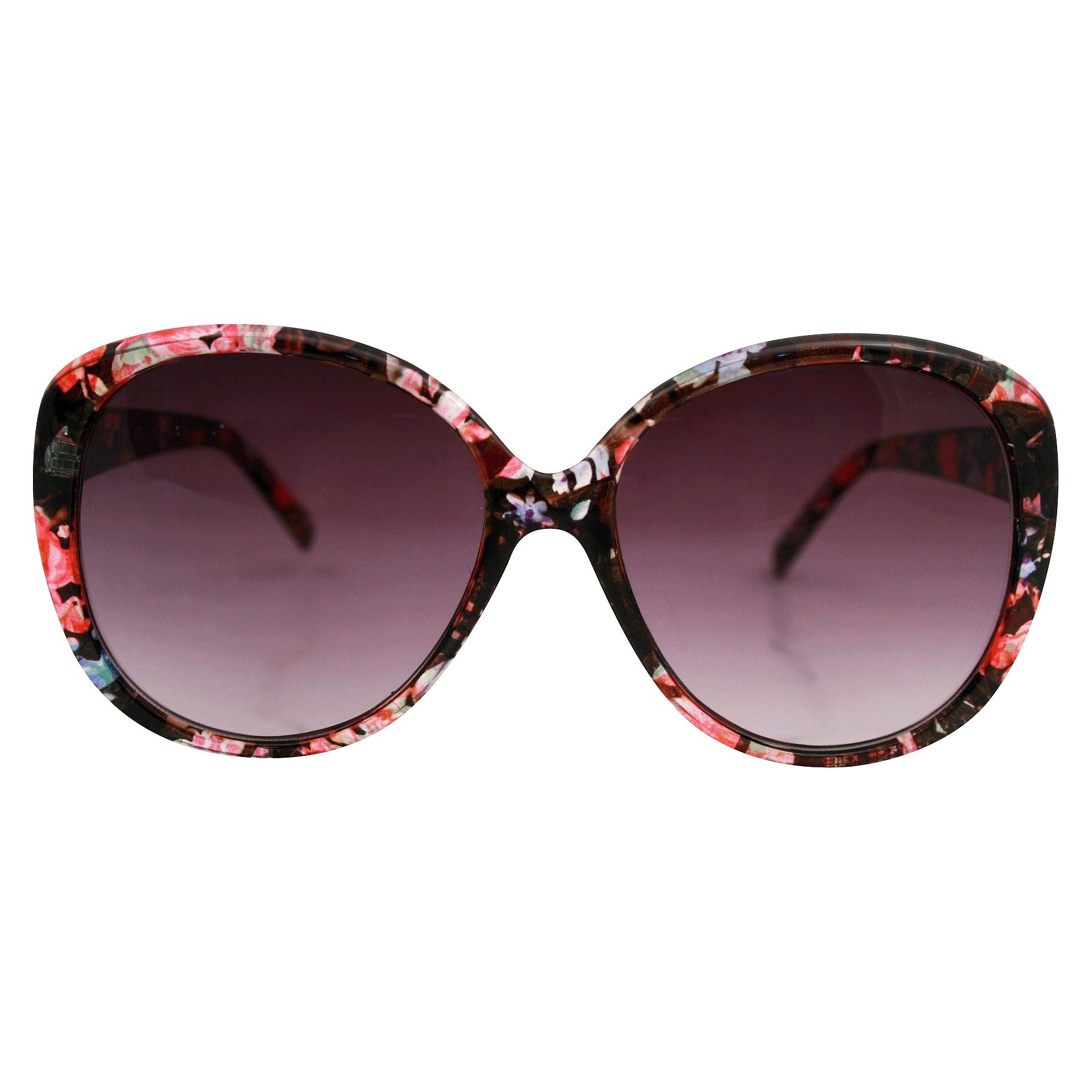 Floral Cat Eye Sunglasses in Black/Pink