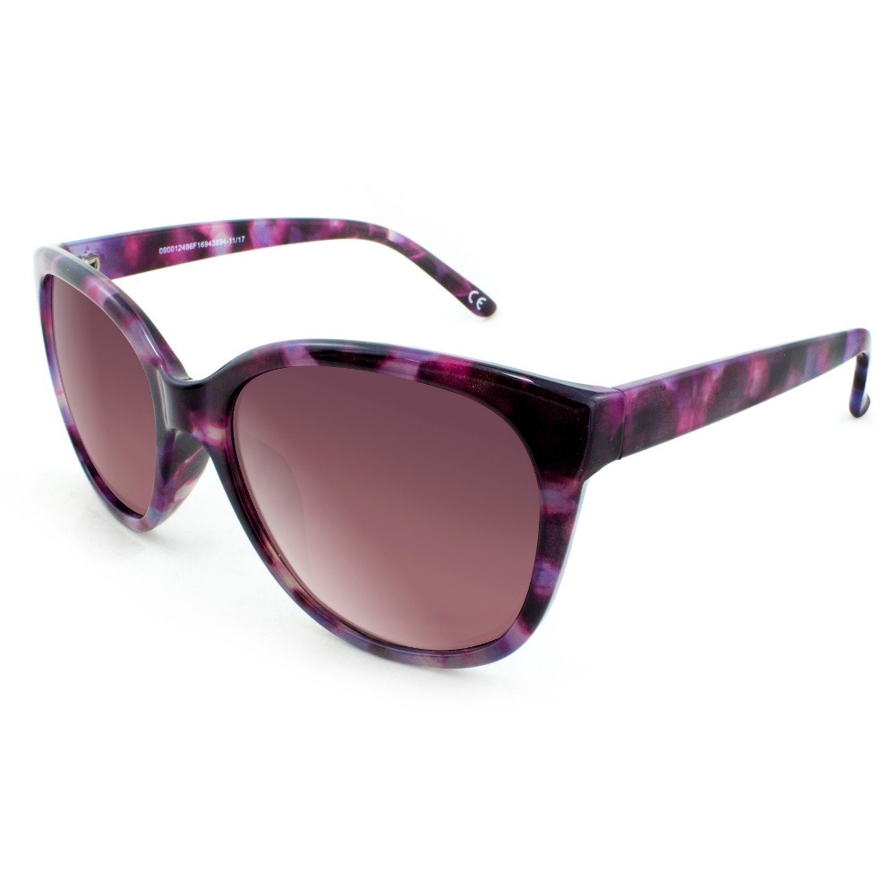 slide 2 of 3, Women's Tortoise Shell Print Square Sunglasses - A New Day Purple, 1 ct