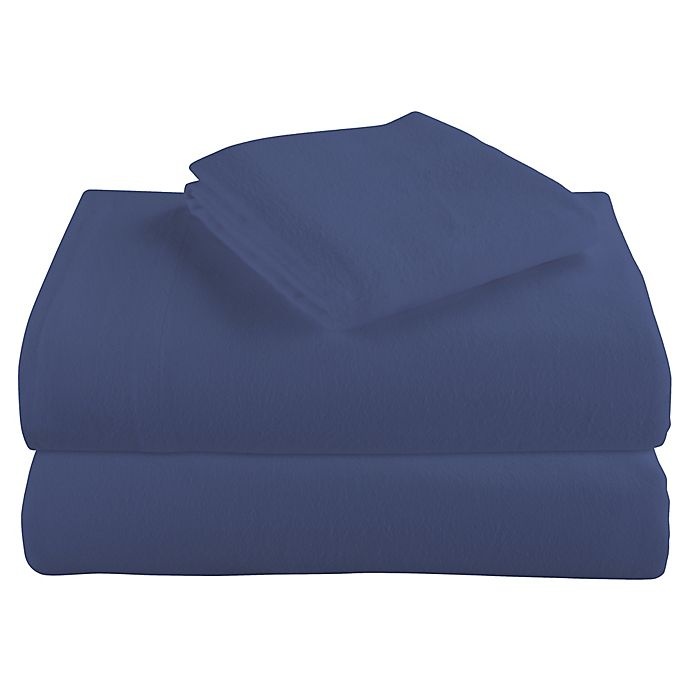 slide 2 of 2, Morgan Home Geraldine Turkish Cotton Solid Flannel King Sheet Set - Blue, 1 ct