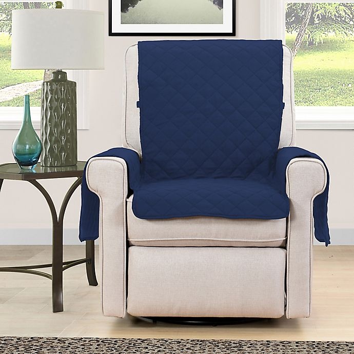 slide 2 of 2, Morgan Home Microfiber Reversible Chair Protector - Grey/Navy, 1 ct