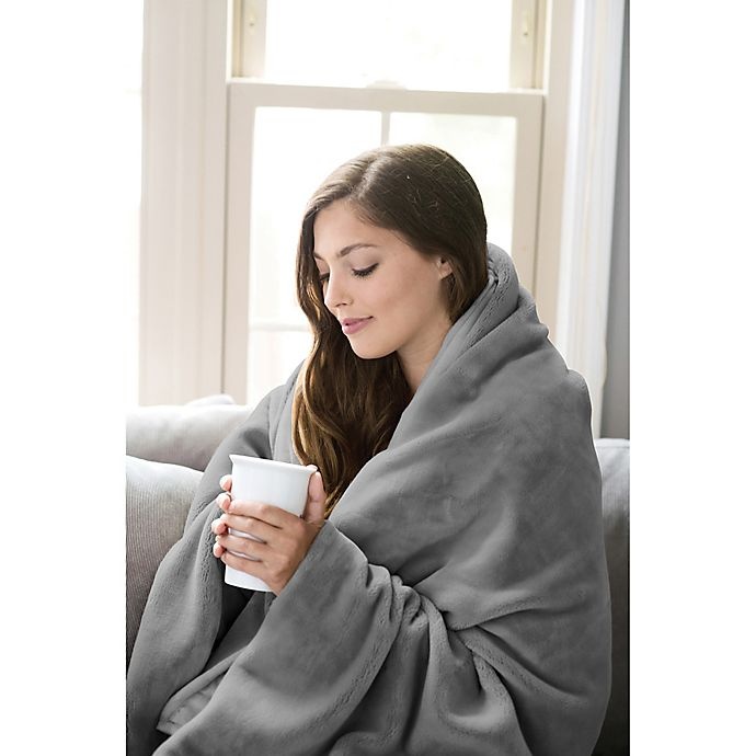 slide 3 of 10, Therapedic Reversible Medium Weighted Blanket - Grey, 16 lb