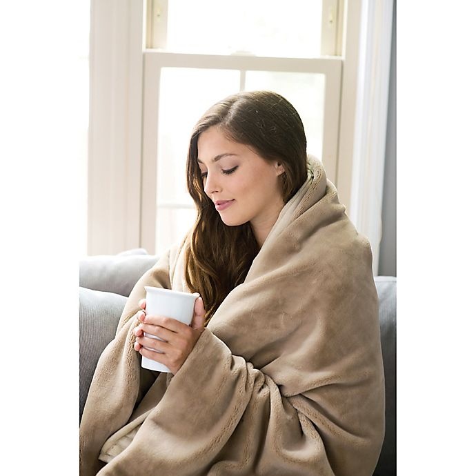 slide 3 of 10, Therapedic Reversible Medium Weighted Blanket - Taupe, 16 lb