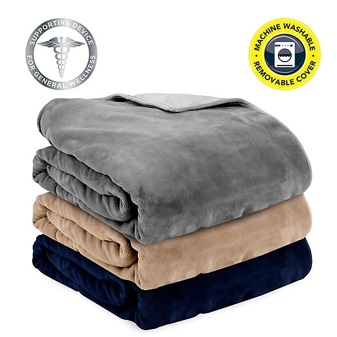 slide 10 of 10, Therapedic Reversible Medium Weighted Blanket - Taupe, 16 lb