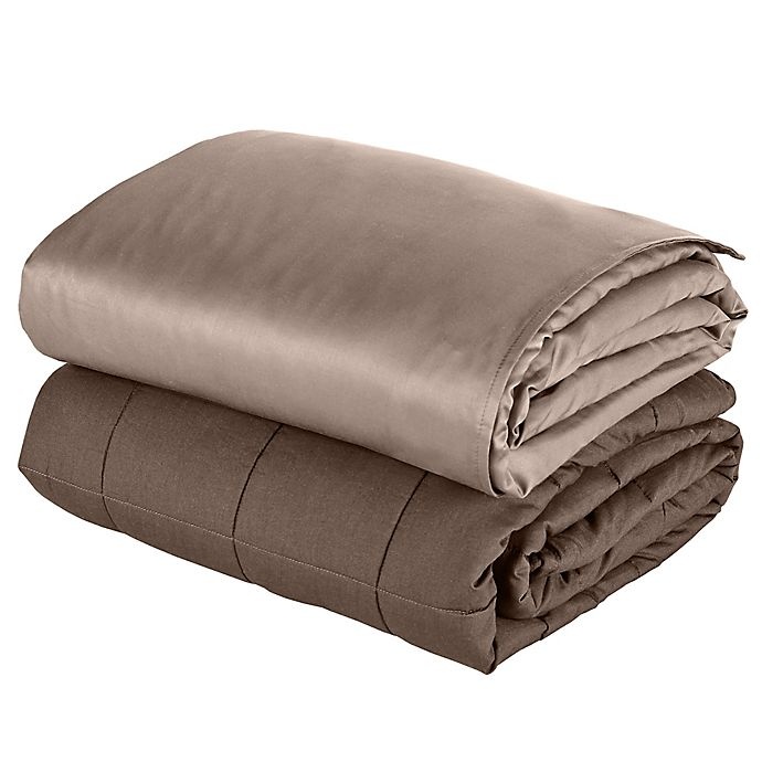 slide 8 of 11, Therapedic Small Weighted Cooling Blanket - Taupe, 12 lb