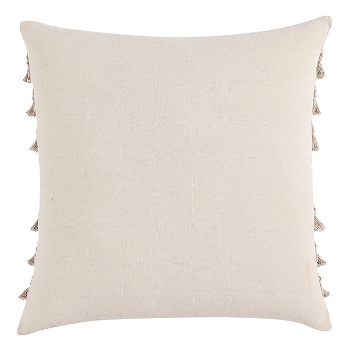 slide 2 of 2, Morgan Home Square Decorative Fringe Throw Pillow - Taupe, 1 ct