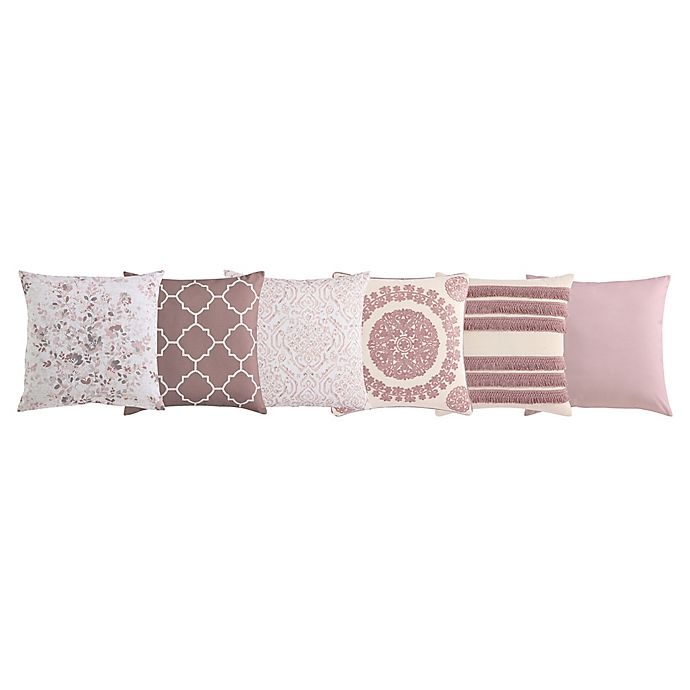 slide 3 of 3, Morgan Home Medallion Square Throw Pillow Cover - Blush, 1 ct