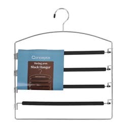 Whitmor Concepts Swing Arm Anti-Slip S Blk Slack Hanger