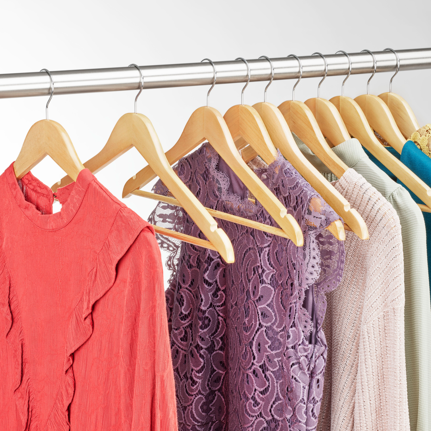 slide 6 of 7, Whitmor Concepts Anti-Slip Natural Suit Hangers, 12 Pack, 1 ct